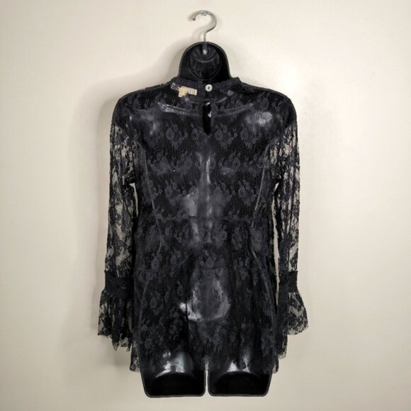 Onetheland Y2K Whismigoth Renaissance Victorian Dark Fairy Lace Mesh Witch Top S - Picture 3 of 8